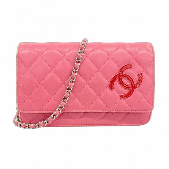 CHANEL Handbags - CHANEL Pink Lambskin Leather Wallet
